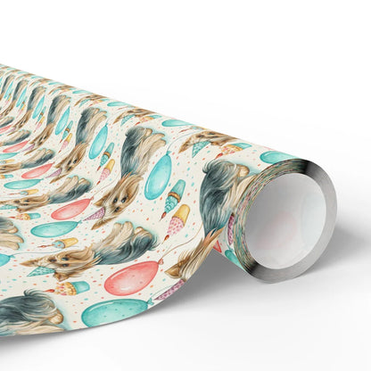 Birthday Party Yorkshire Terrier Wrapping Paper — paper roll