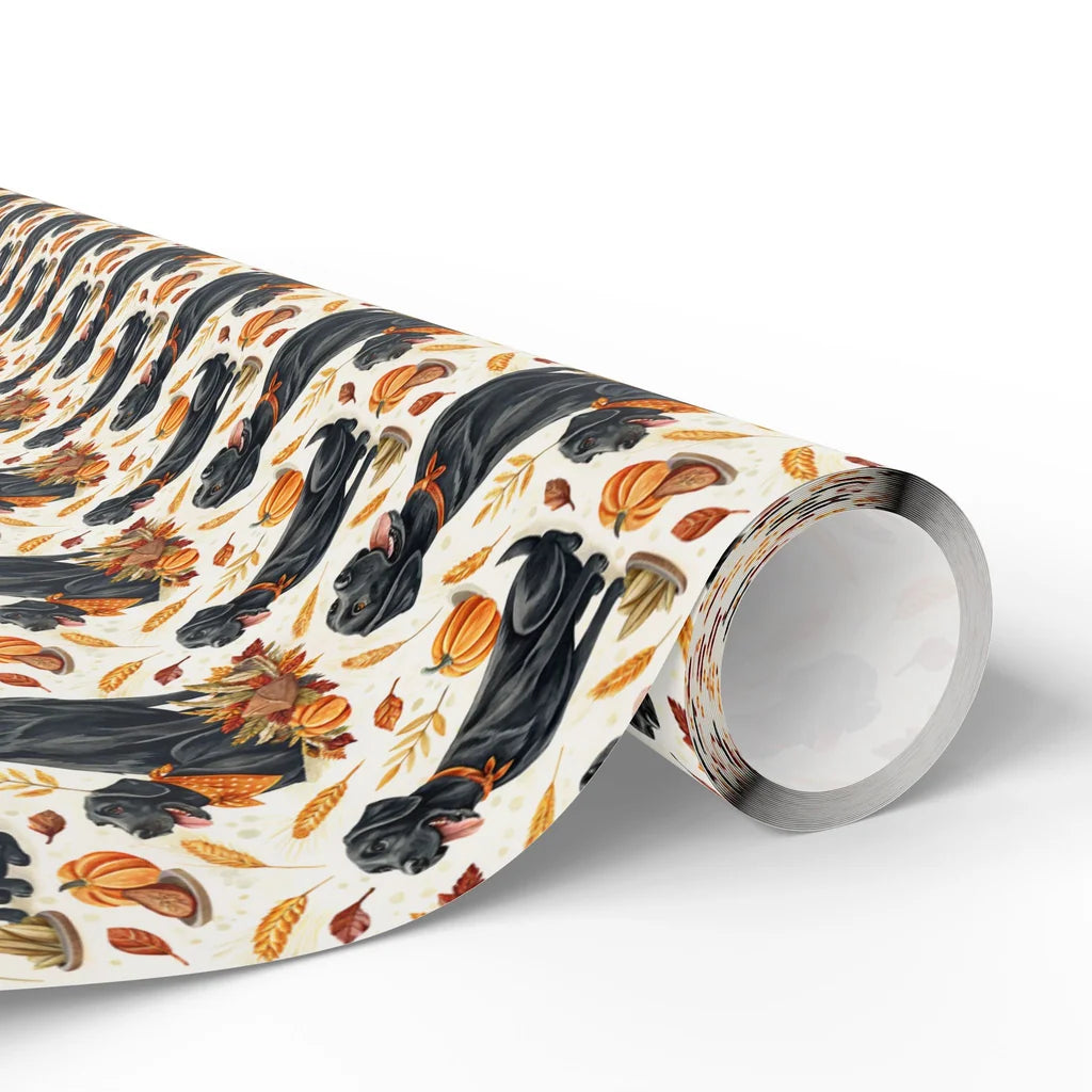 Black Lab Fall Harvest Wrapping Paper — paper roll