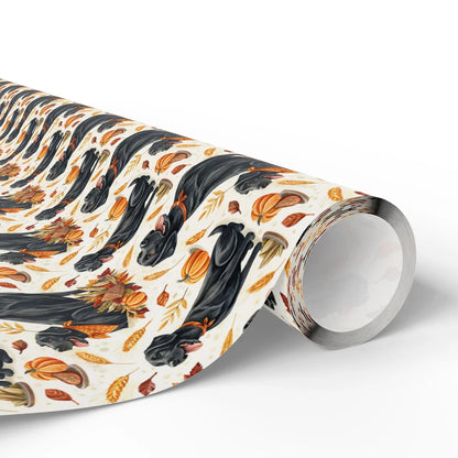 Black Lab Fall Harvest Wrapping Paper — paper roll