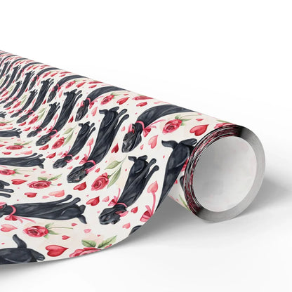 Black Lab Valentine Wrapping Paper — paper roll