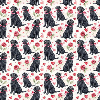 Black Lab Valentine Wrapping Paper — repeating pattern tile