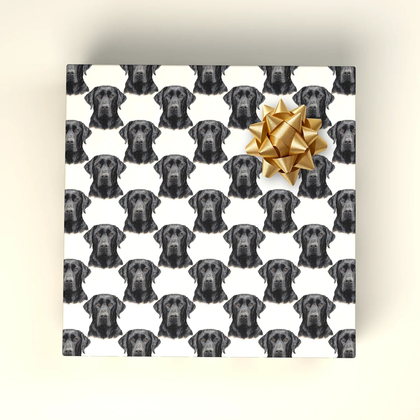 Black Labrador Retriever Portrait Wrapping Paper — wrapped gift presentation