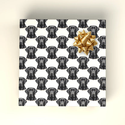 Black Labrador Retriever Portrait Wrapping Paper — wrapped gift presentation
