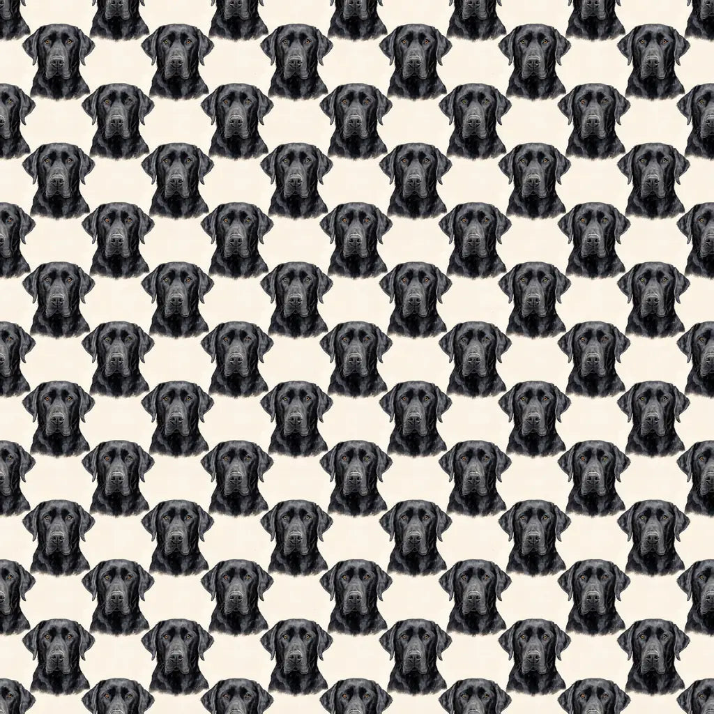 Black Labrador Retriever Portrait Wrapping Paper — repeating pattern tile