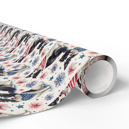 Border Collie Americana Wrapping Paper — paper roll