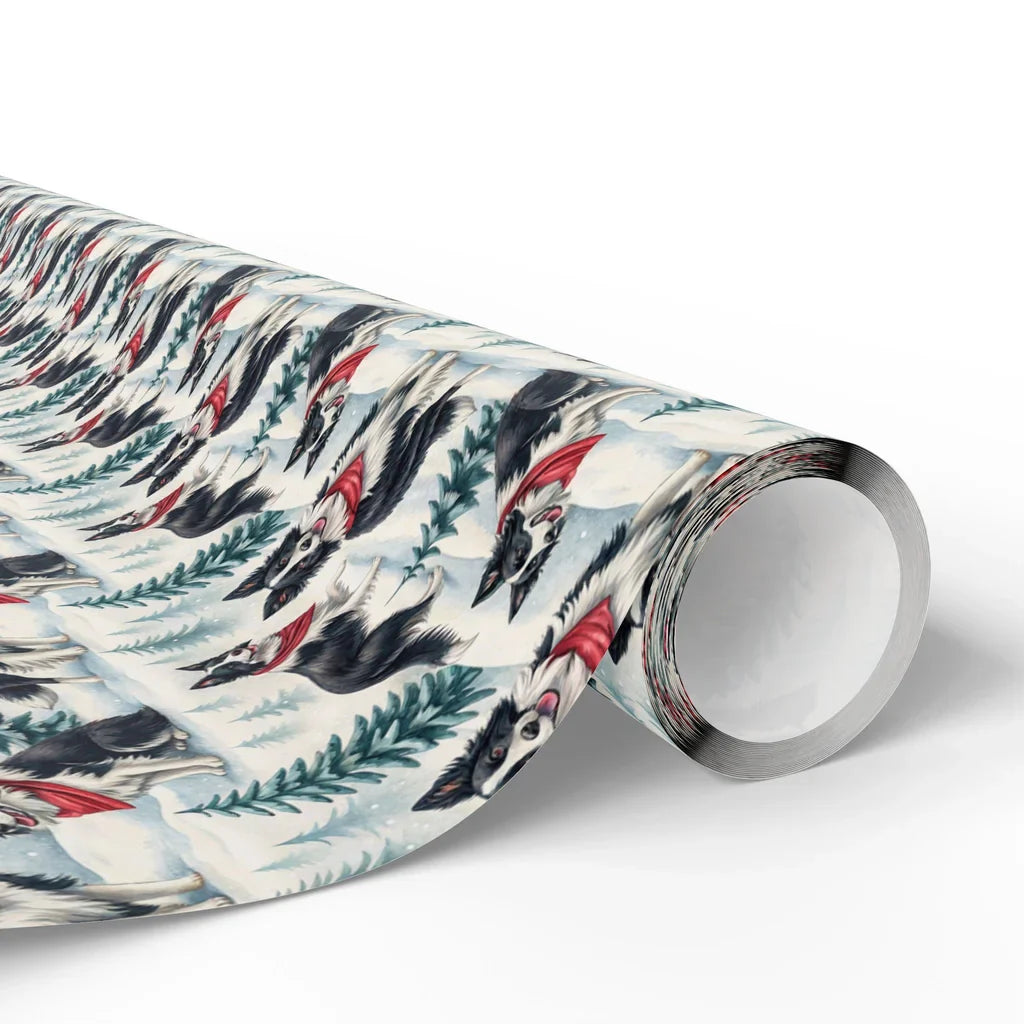 Border Collie Christmas Wrapping Paper — paper roll