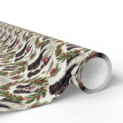 Border Collie Christmas Wrapping Paper — paper roll