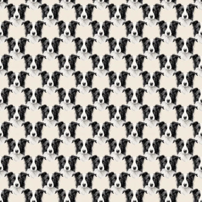 Border Collie Portrait Wrapping Paper — repeating pattern tile
