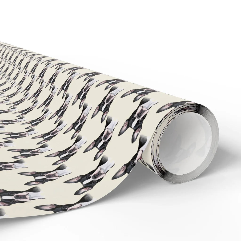 Boston Terrier Portrait Wrapping Paper — paper roll