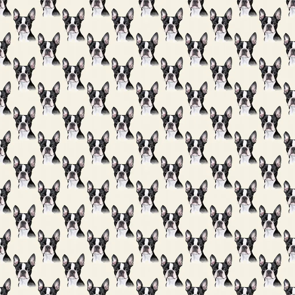 Boston Terrier Portrait Wrapping Paper — repeating pattern tile