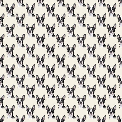 Boston Terrier Portrait Wrapping Paper — repeating pattern tile