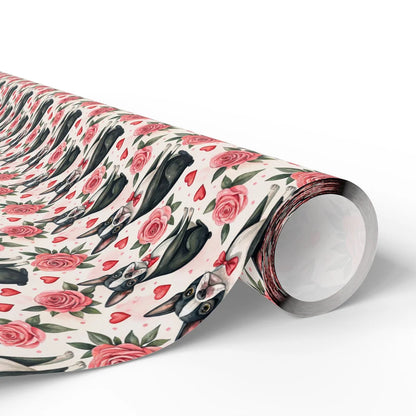 Boston Terrier Valentine's Day Wrapping Paper — paper roll