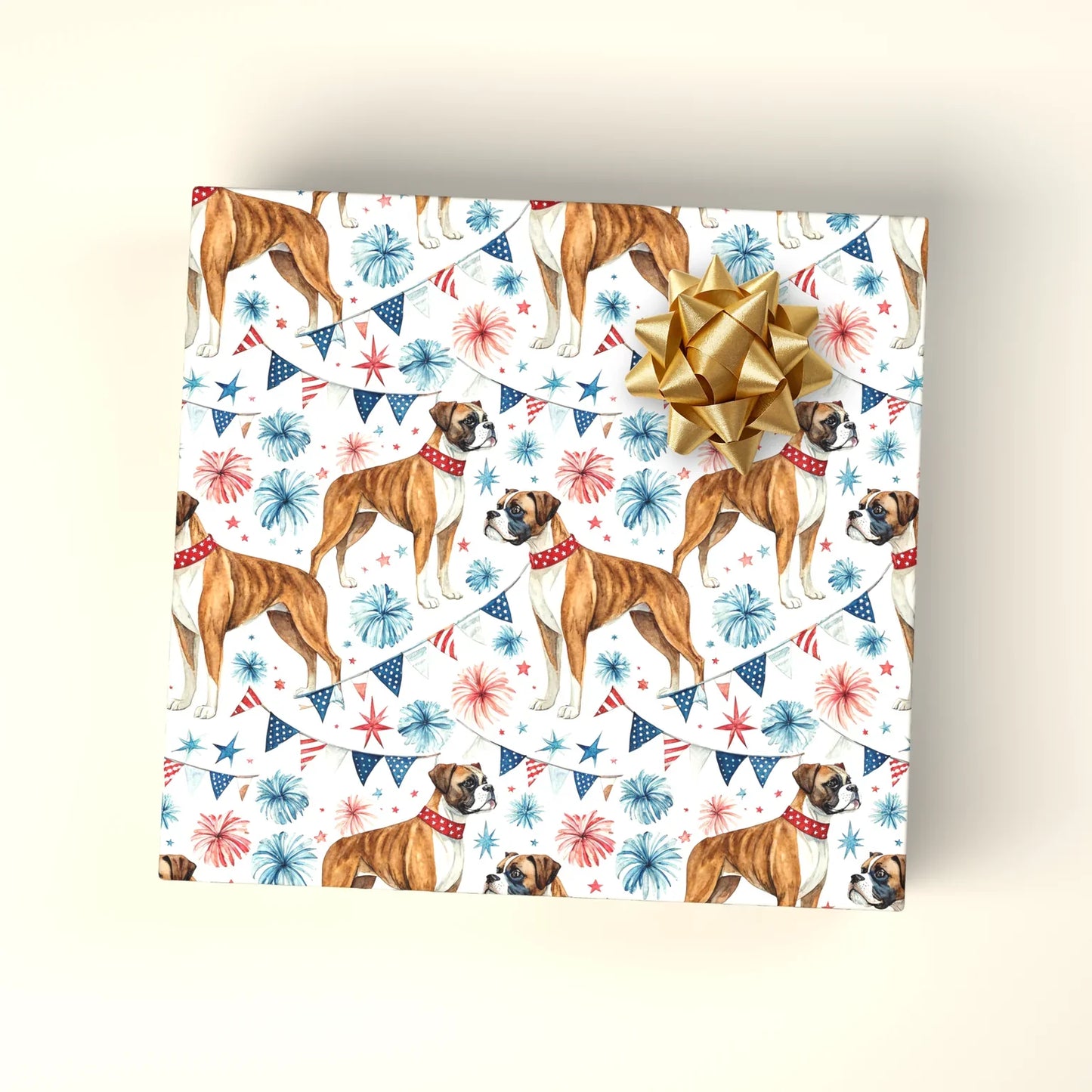 Boxer Americana Wrapping Paper — wrapped gift presentation