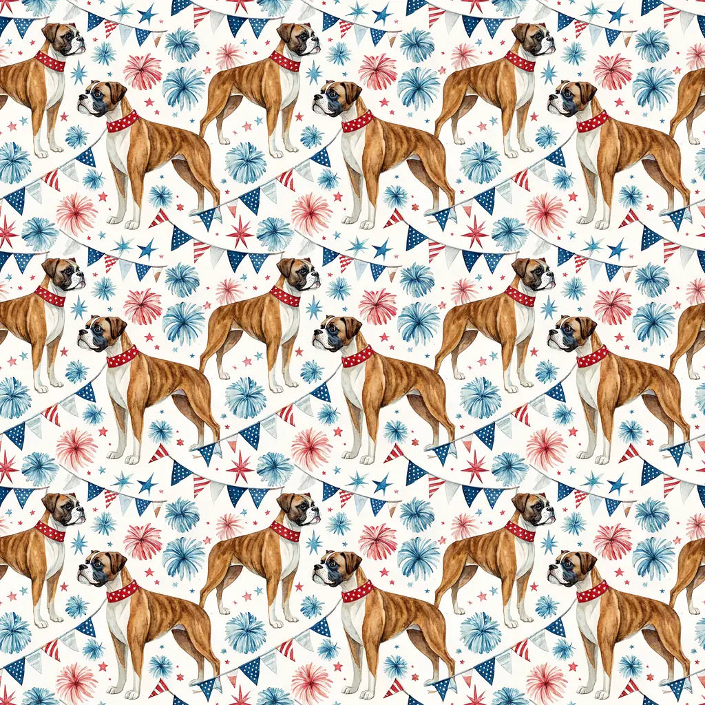 Boxer Americana Wrapping Paper — repeating pattern tile
