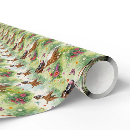 Boxer Dog Spring Meadow Wrapping Paper — paper roll
