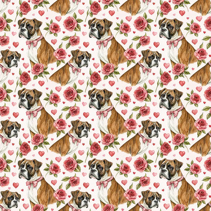 Boxer Dog Valentine Wrapping Paper — repeating pattern tile