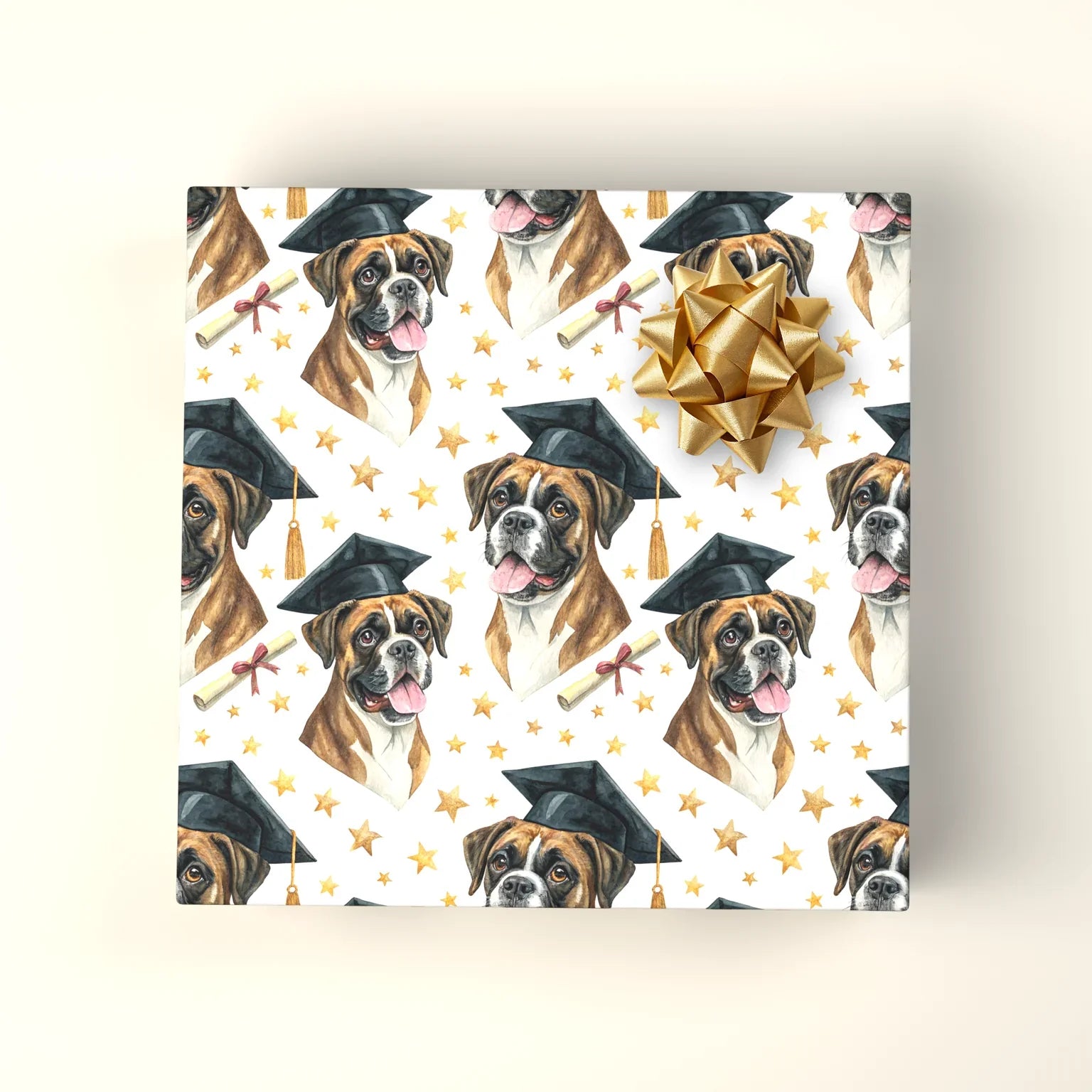 Boxer Graduation Wrapping Paper — wrapped gift presentation