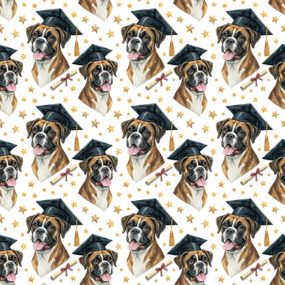 Boxer Graduation Wrapping Paper — repeating pattern tile