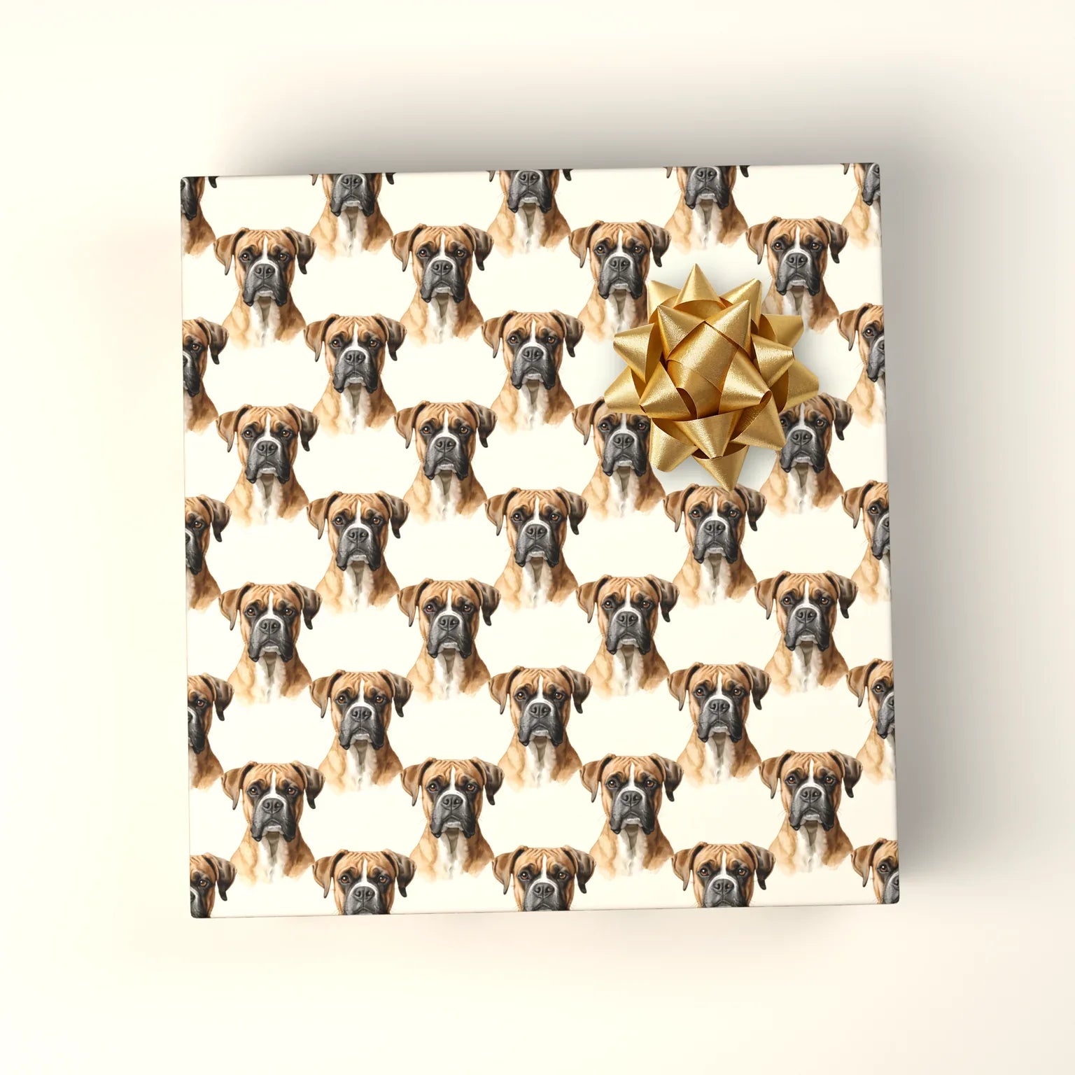 Serious Snoots Boxer Wrapping Paper — wrapped gift presentation