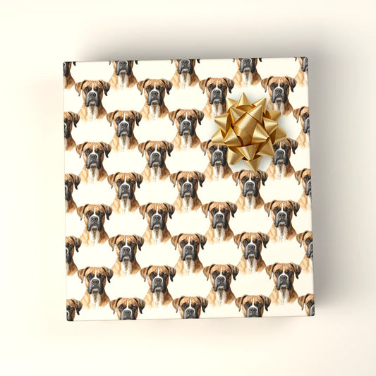Serious Snoots Boxer Wrapping Paper — wrapped gift presentation