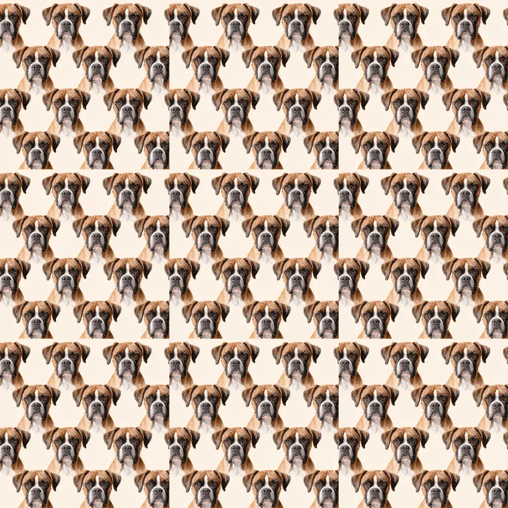 Boxer Portrait Wrapping Paper — repeating pattern tile