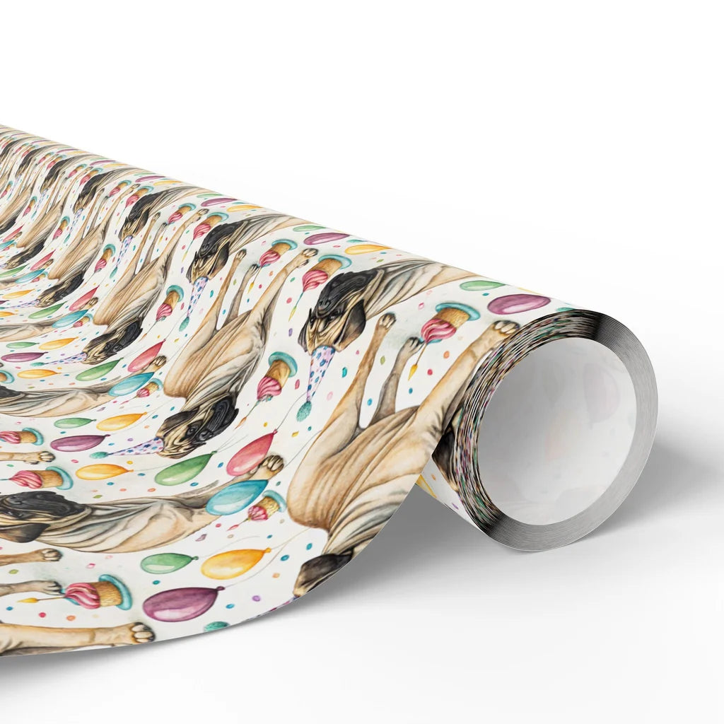Bullmastiff Birthday Wrapping Paper — paper roll