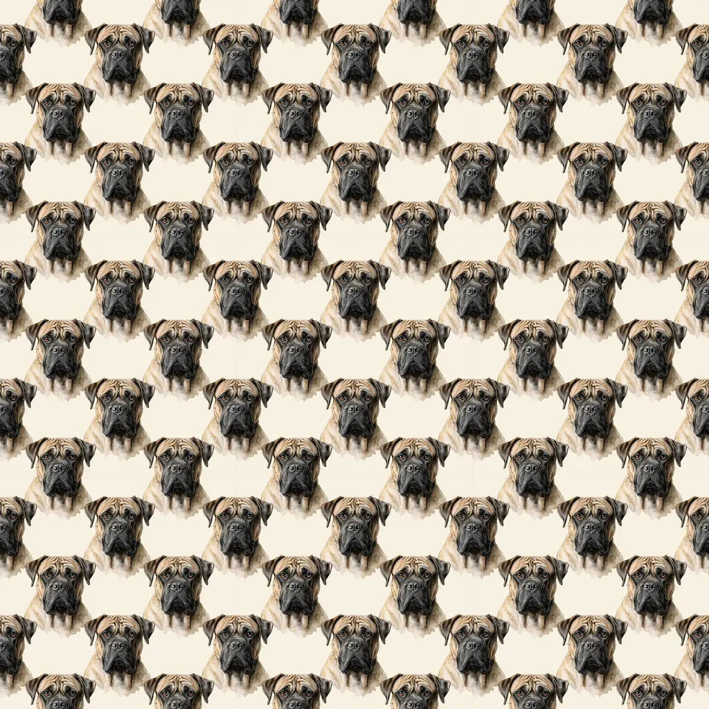 Bullmastiff Portrait Wrapping Paper — repeating pattern tile
