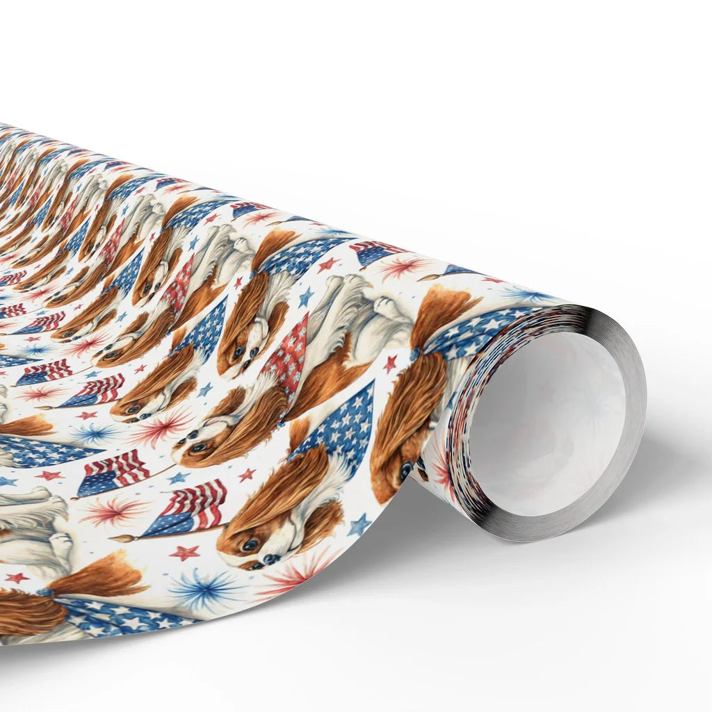 Cavalier King Charles Spaniel Americana Wrapping Paper — paper roll