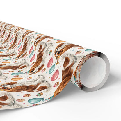 Cavalier King Charles Spaniel Birthday Wrapping Paper — paper roll
