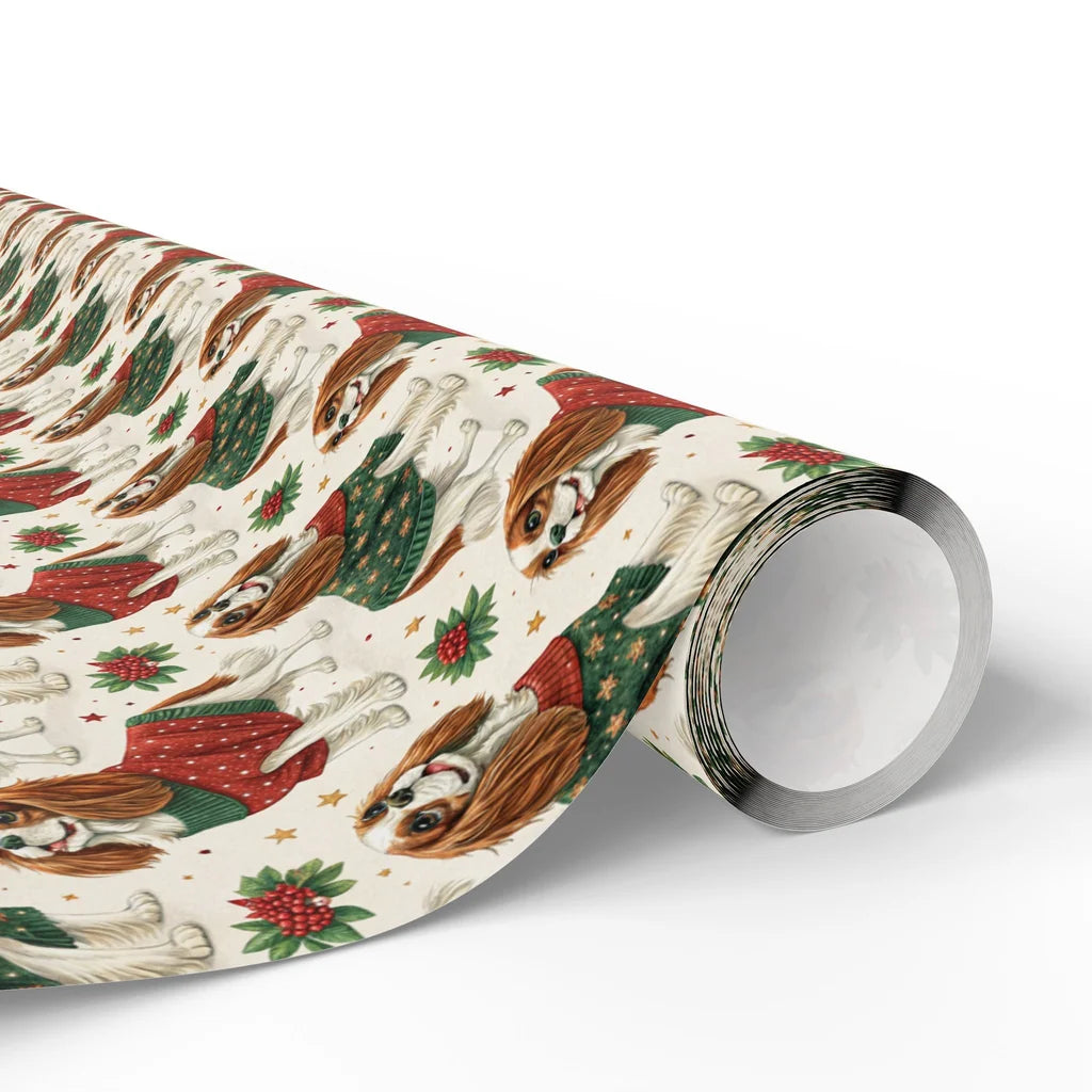 Cavalier King Charles Spaniel Christmas Wrapping Paper — paper roll