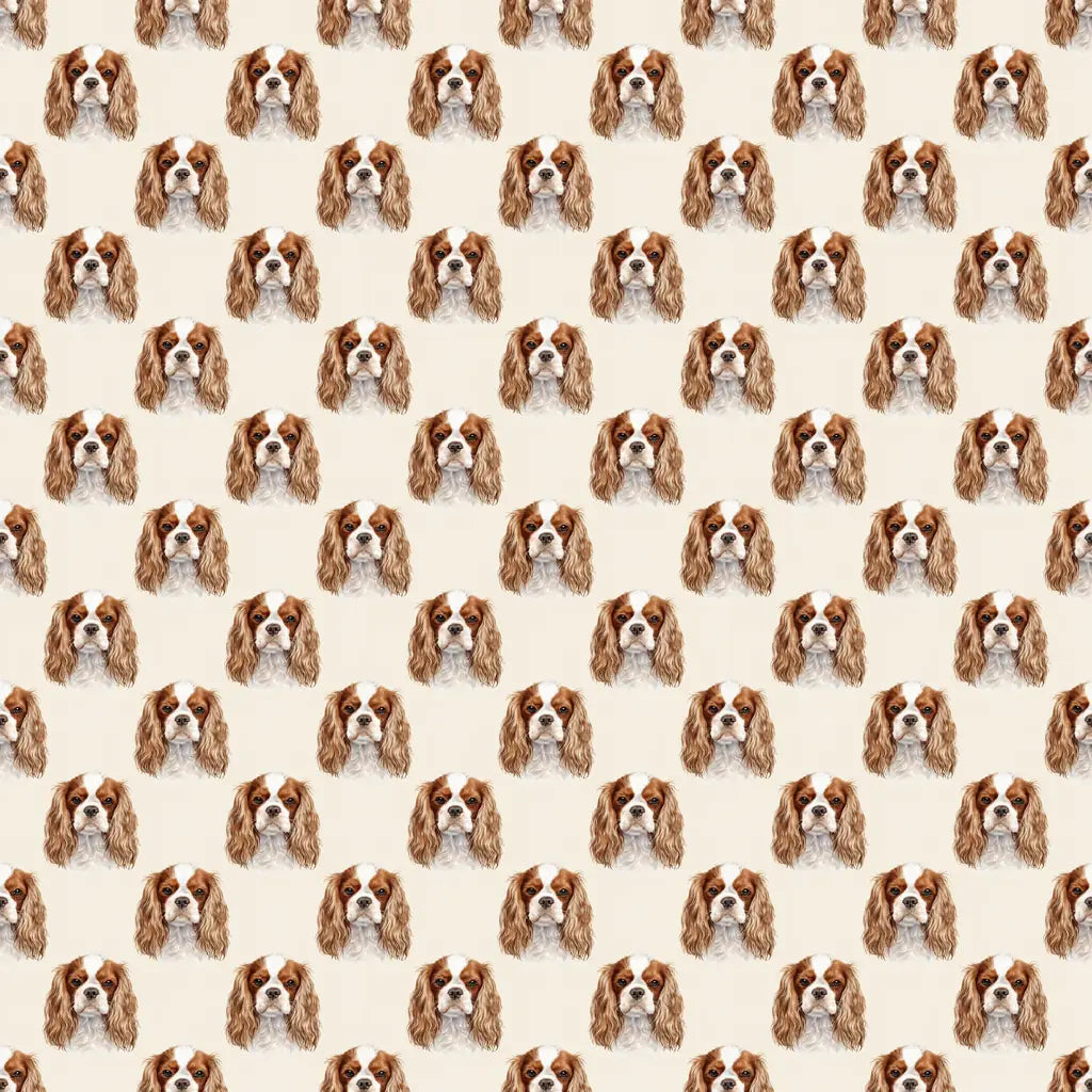 Cavalier King Charles Spaniel Portrait Wrapping Paper — repeating pattern tile