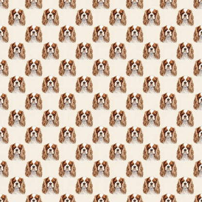 Cavalier King Charles Spaniel Portrait Wrapping Paper — repeating pattern tile