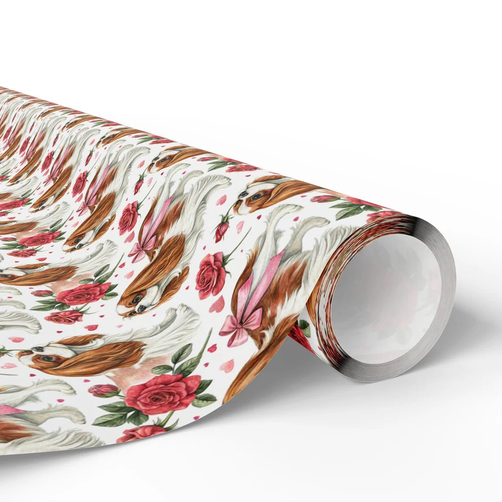 Cavalier King Charles Spaniel Valentine Wrapping Paper — paper roll
