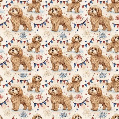 Cavapoo Americana Wrapping Paper — repeating pattern tile