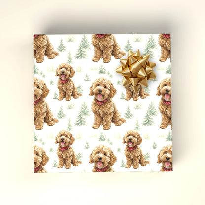 Cavapoo Christmas Wrapping Paper — wrapped gift presentation