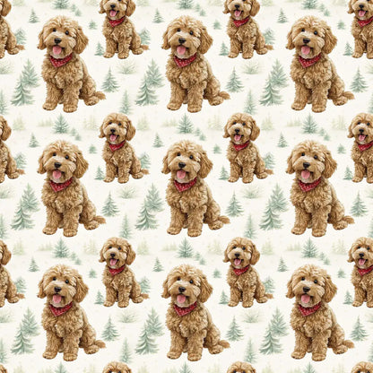 Cavapoo Christmas Wrapping Paper — repeating pattern tile