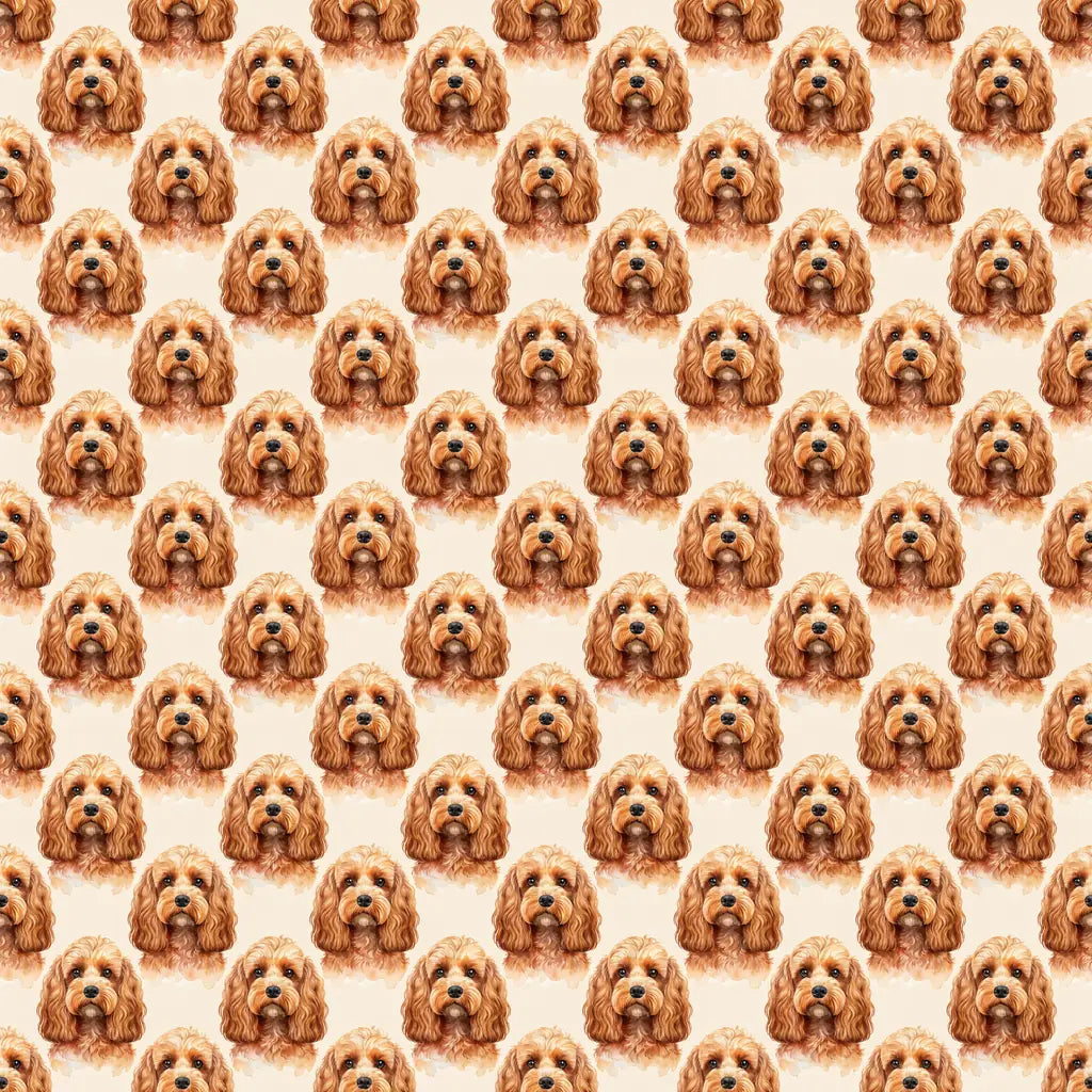 Cavapoo Portrait Wrapping Paper — repeating pattern tile