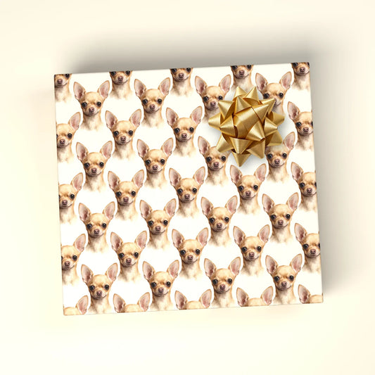 Chihuahua Portrait Wrapping Paper — wrapped gift presentation