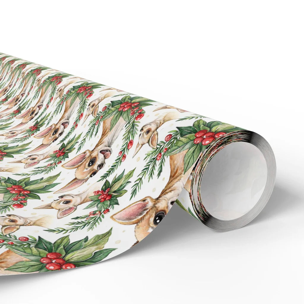 Chihuahua Portrait Wreath Wrapping Paper — paper roll