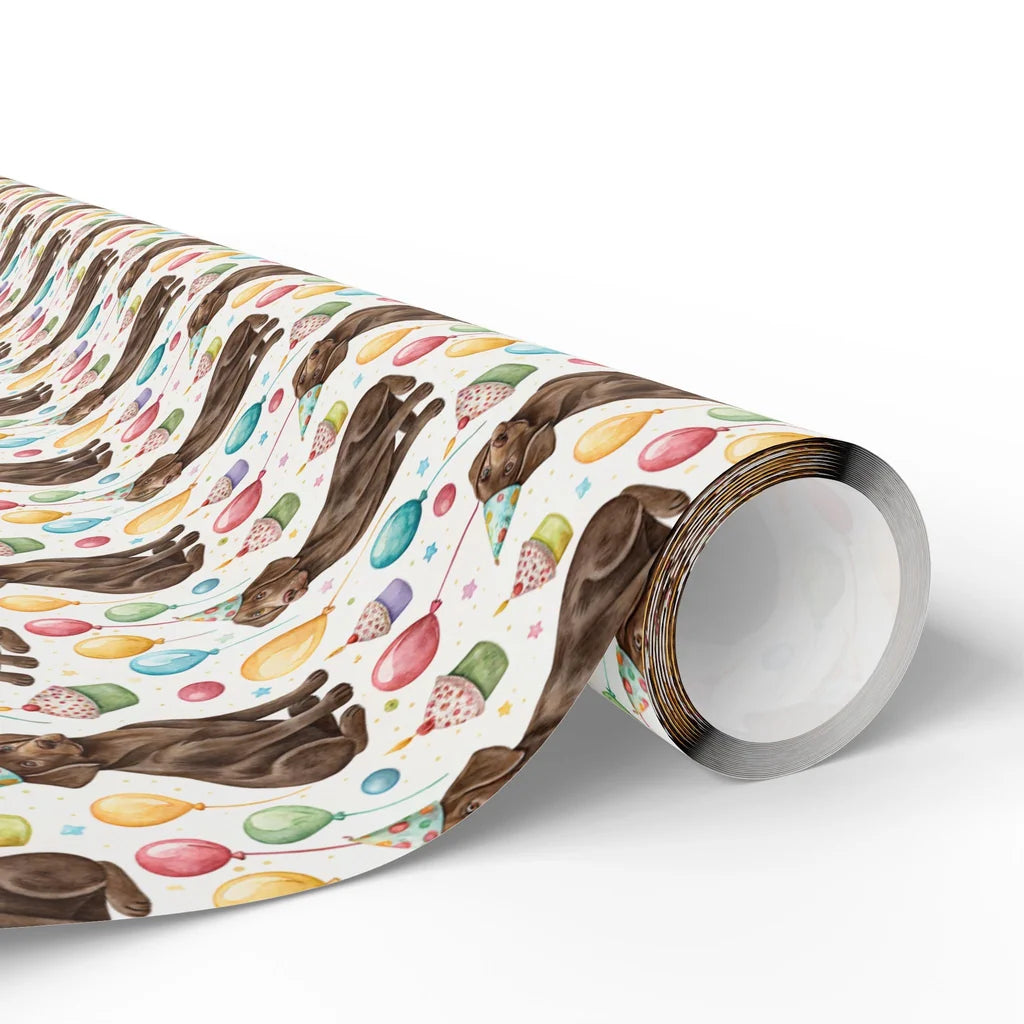 Chocolate Labrador Retriever Birthday Wrapping Paper — paper roll