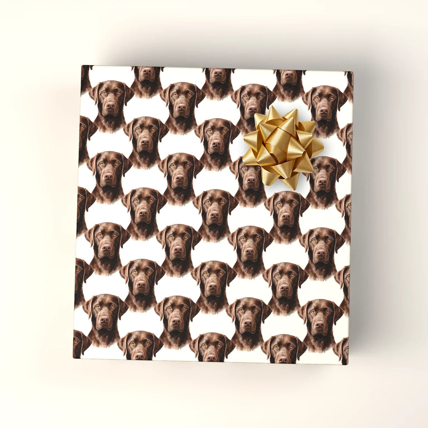 Chocolate Labrador Retriever Portrait Wrapping Paper — wrapped gift presentation