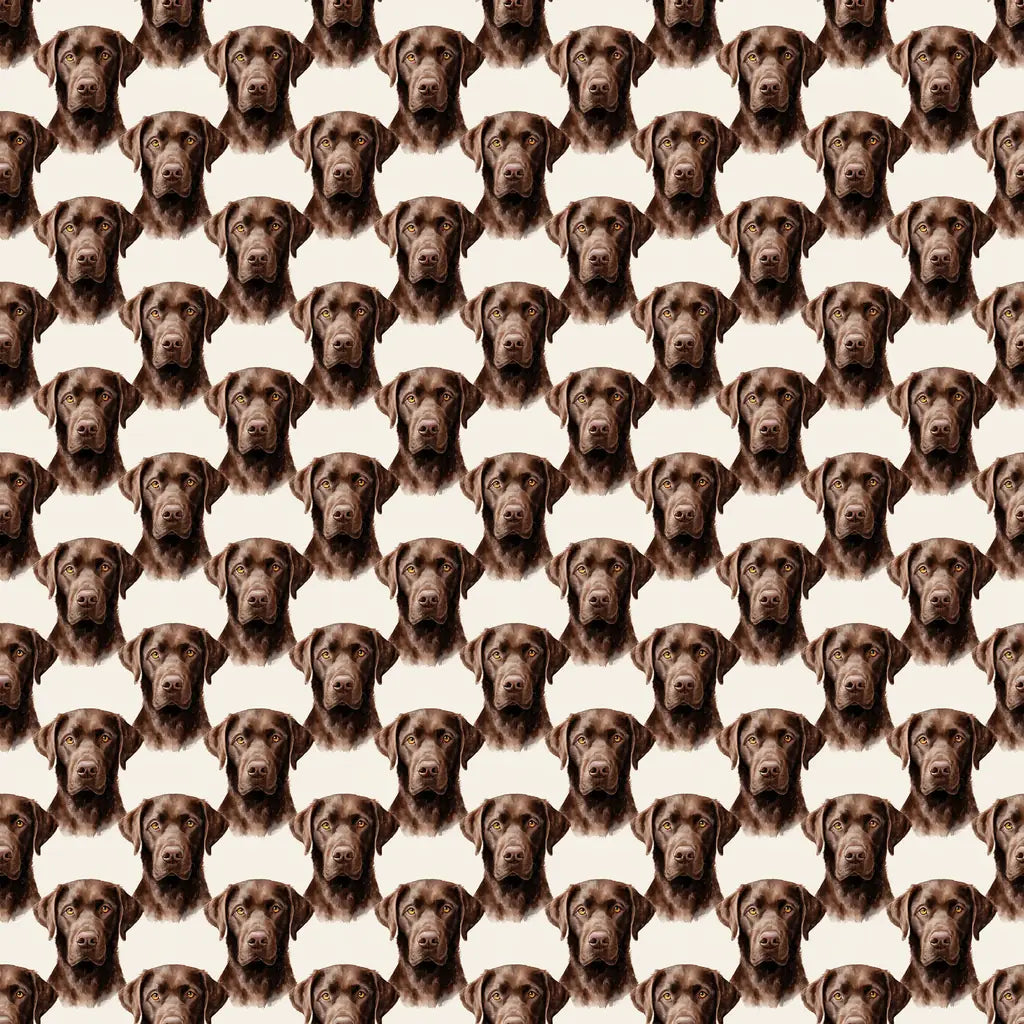Chocolate Labrador Retriever Portrait Wrapping Paper — repeating pattern tile