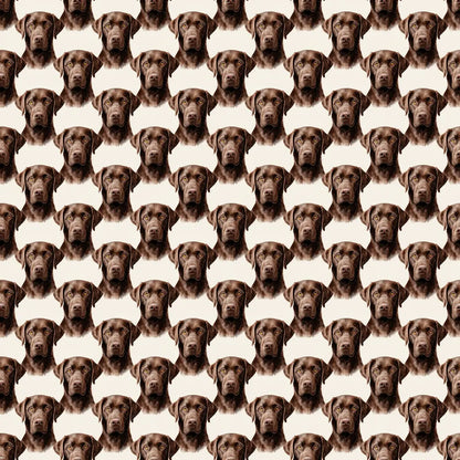 Chocolate Labrador Retriever Portrait Wrapping Paper — repeating pattern tile