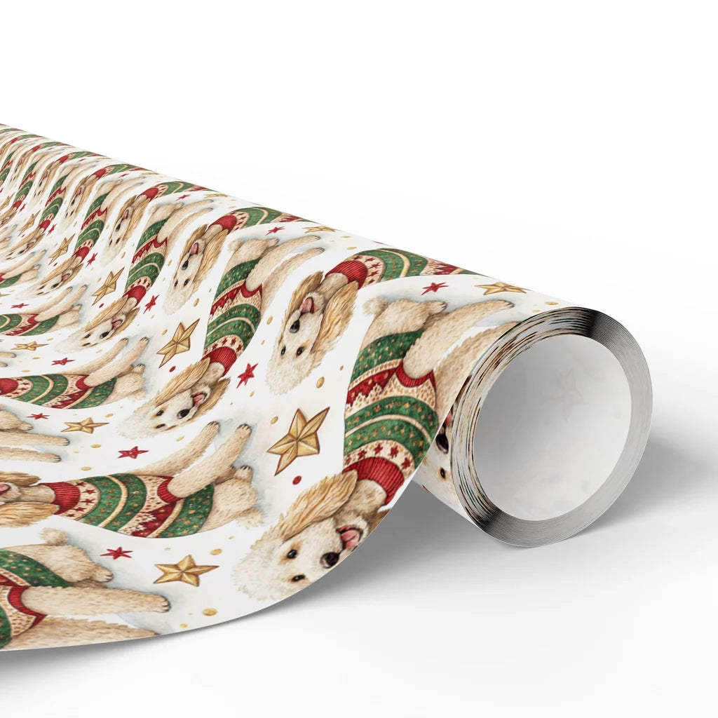 Cockapoo Christmas Ugly Sweater Wrapping Paper — paper roll