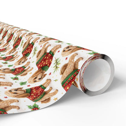 Cockapoo Christmas Ugly Sweater Wrapping Paper — paper roll