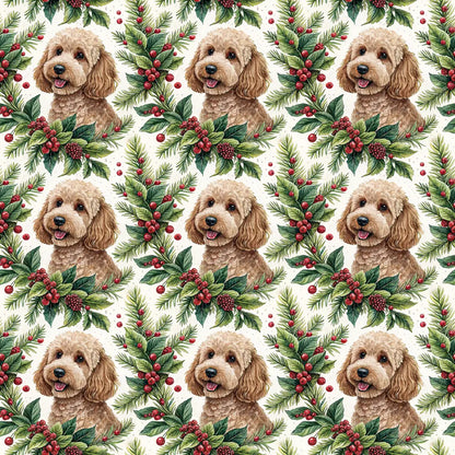 Cockapoo Christmas Wrapping Paper — repeating pattern tile