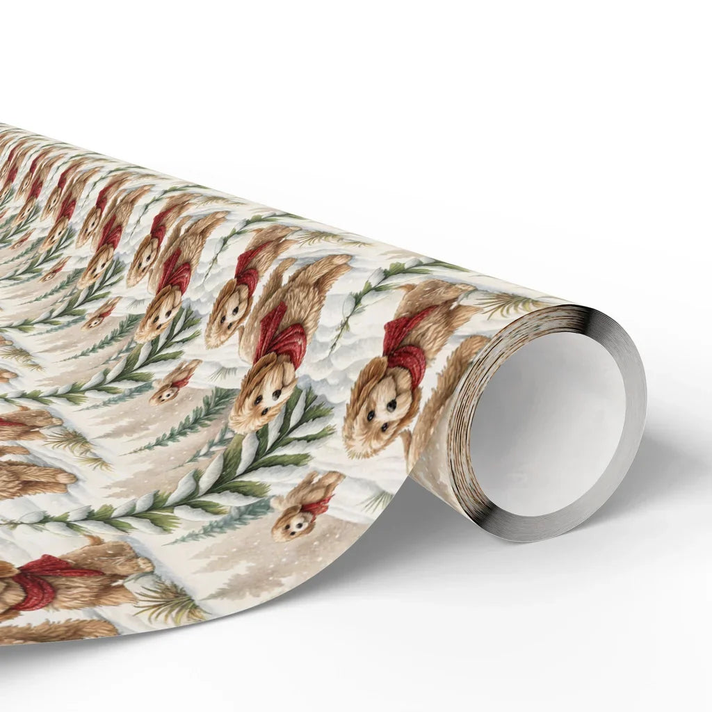 Cockapoo Christmas Wrapping Paper | Winter Scarf Pup — paper roll