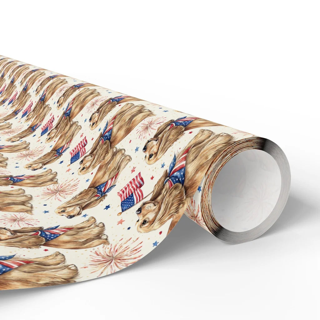Cocker Spaniel Americana Wrapping Paper — paper roll