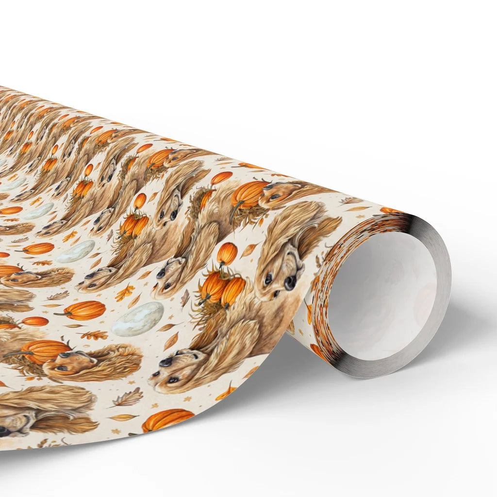 Cocker Spaniel Fall Wrapping Paper — paper roll