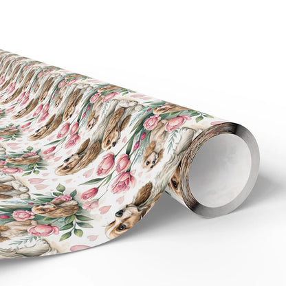 Cocker Spaniel Floral Wrapping Paper — paper roll